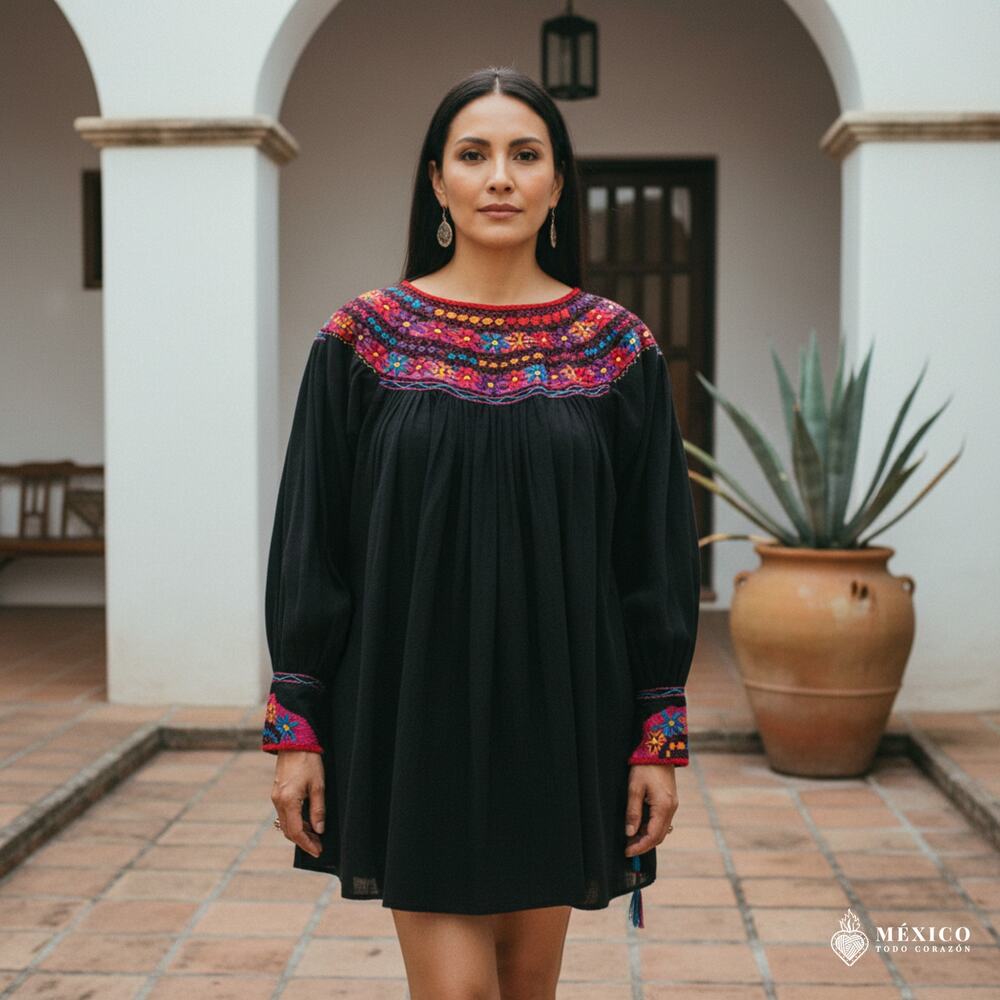 Mexican womans 3/4 sleeve Blouse 16 X 27  size M